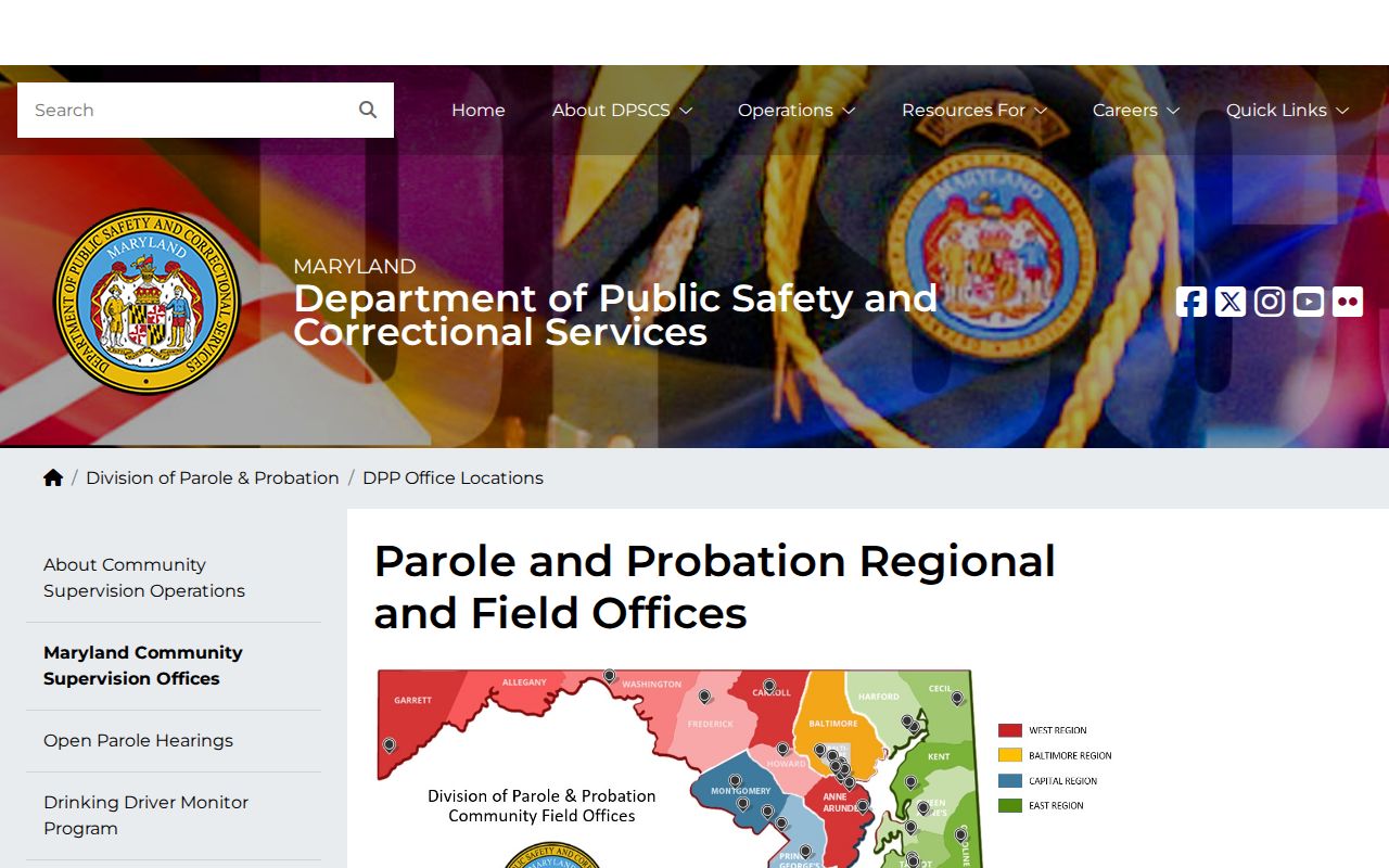 Carroll County probation and parole Westminster DPP office directory