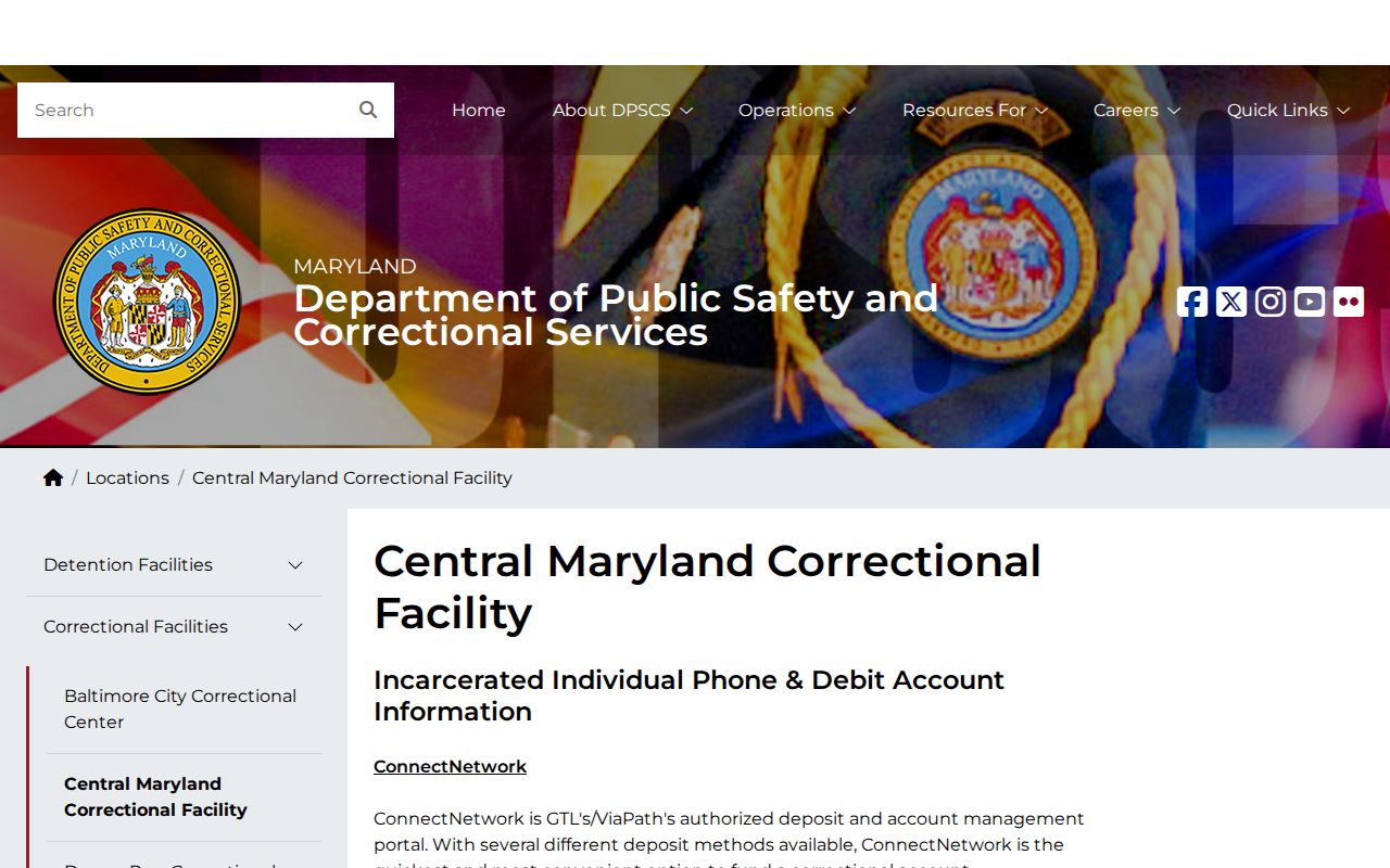 Central Maryland Correctional Facility CMCF state release information